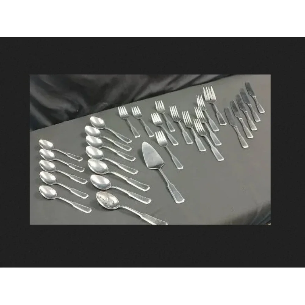 78-Pc Royal Household Stainless 18-0 China Flatware Set Lot Pre-Owned